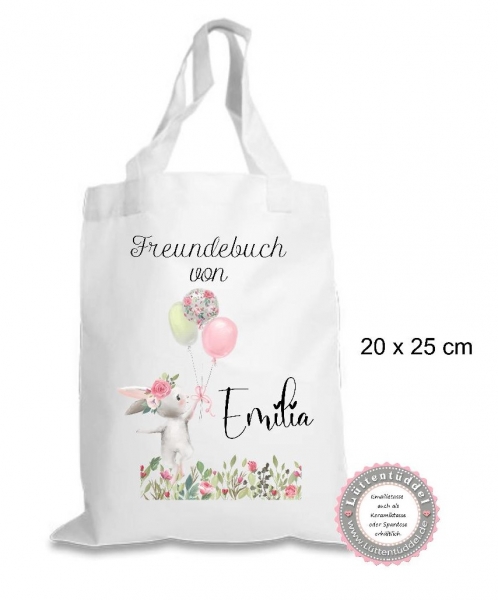 Hase Ballon Sport Schule personalisiert mit Name Kindergarten Wechselwäsche Kindergartenkind Einschulung Geburtstag von Lüttentüddel®